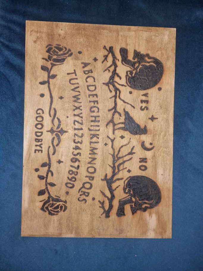 Custom Ouija Board with skulls and crow